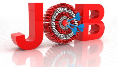 Target job concept. Employment, salary, benefits, salary skills words.